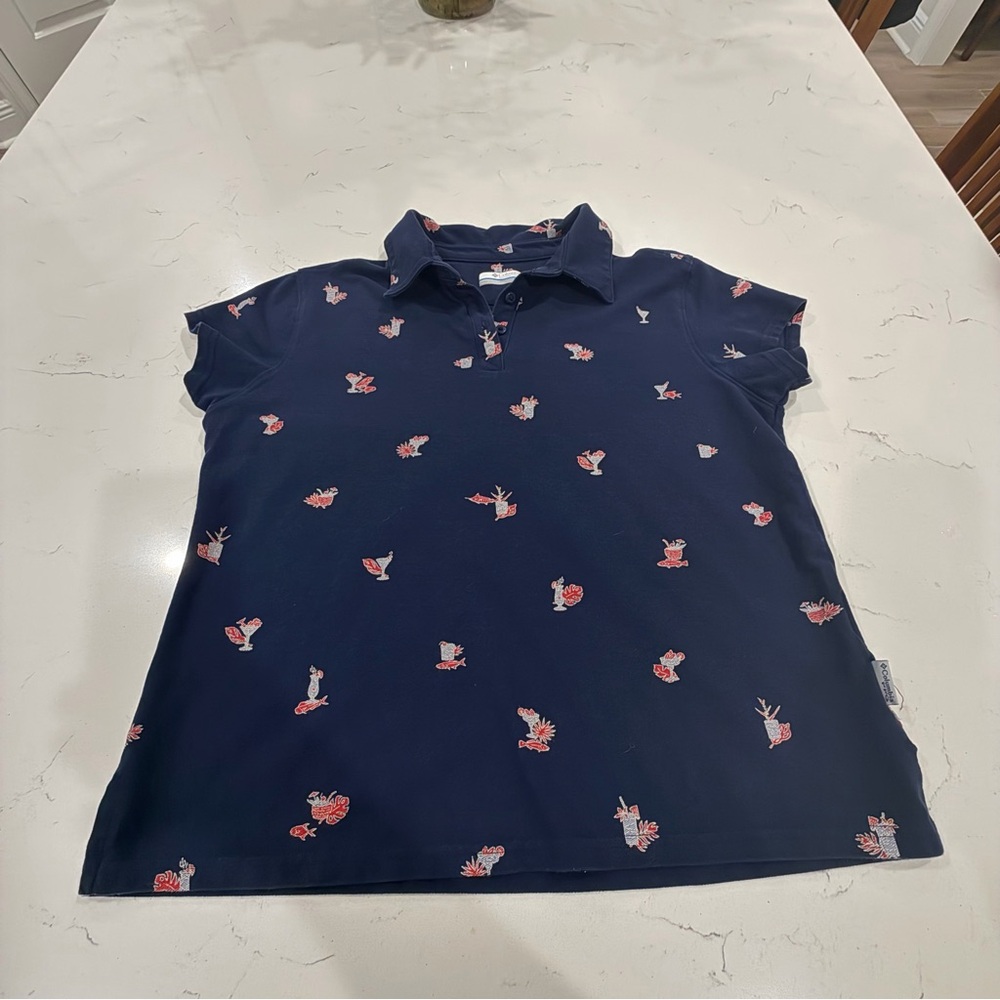 Columbia womens Navy Polo with Pink  Accents